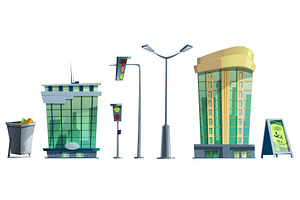 Modern City Office Buildings