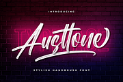 Austtone - A Modern Brush Font, a Handwritten Font by RockboyStd (Thumbnail 1 of 12)