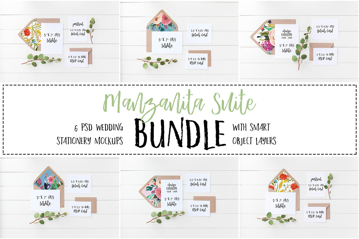 Wedding Suite Mockup BUNDLE, a Print Template by ILLONA GRAPHICS (Photo 1 of 7)