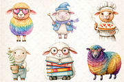 Whimsical Quirky Sheep Clipart, an Illustration by Rose Art (Thumbnail 2 of 7)