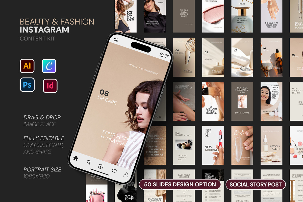 Beauty & Fashion Instagram story kit, a Social Media Template by Artisan Vibes (Photo 1 of 10)