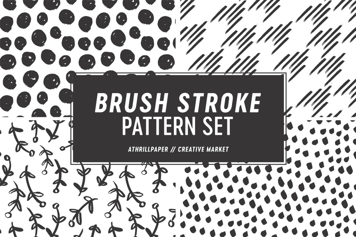Brush Strokes Seamless Pattern Set, a Pattern Graphic by LineByLine