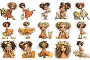 Whimsical Lemon Girl PNG Clipart, an Illustration by OK Design (Thumbnail 3 of 6)