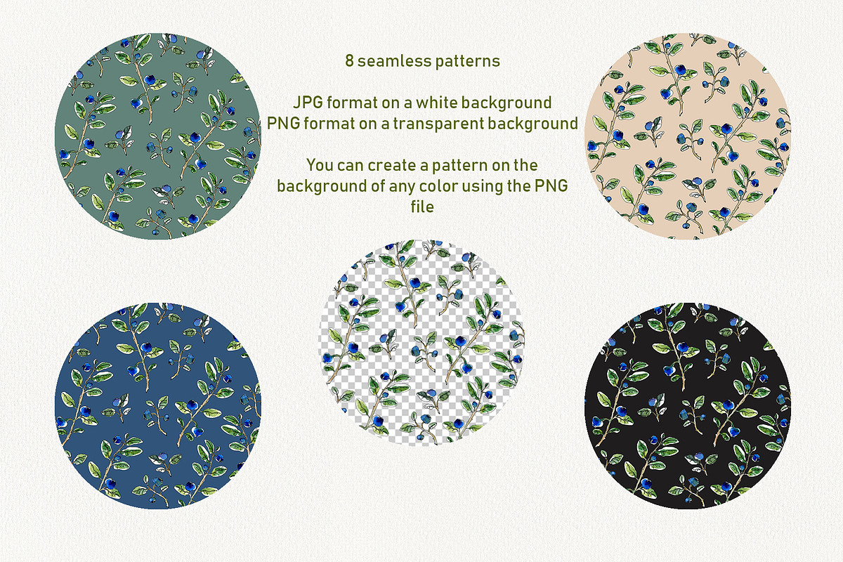 Watercolor berries and herbs clipart, a Pattern Graphic by Dina Guiter (Photo 5 of 8)
