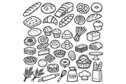 French bakery bread doodles, hand, an Object Illustration by Voodz_shop (Thumbnail 1 of 3)