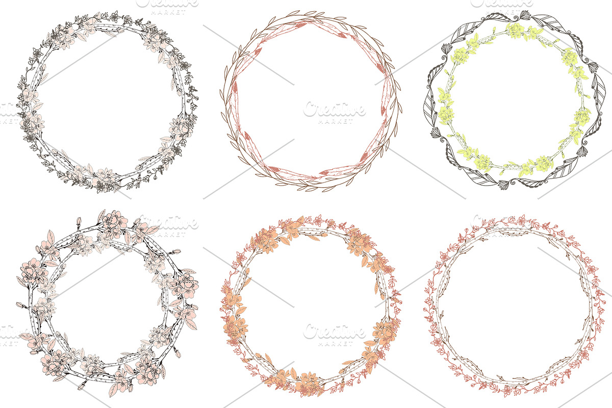 Patterned vector brushes Sprigs, a Brush Add-On by Elena Terzi (Photo 2 of 5)