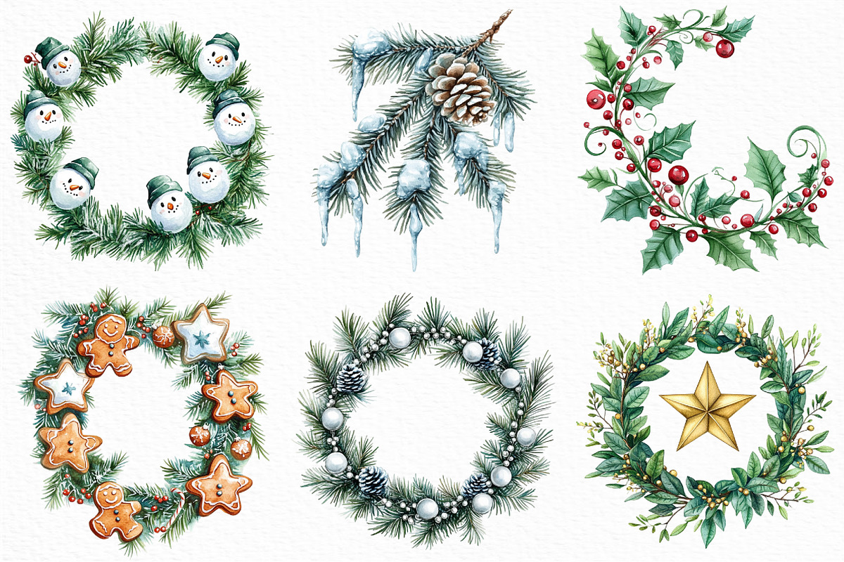 Christmas Garlands Sublimation, an Illustration by Craft Nest (Photo 2 of 6)