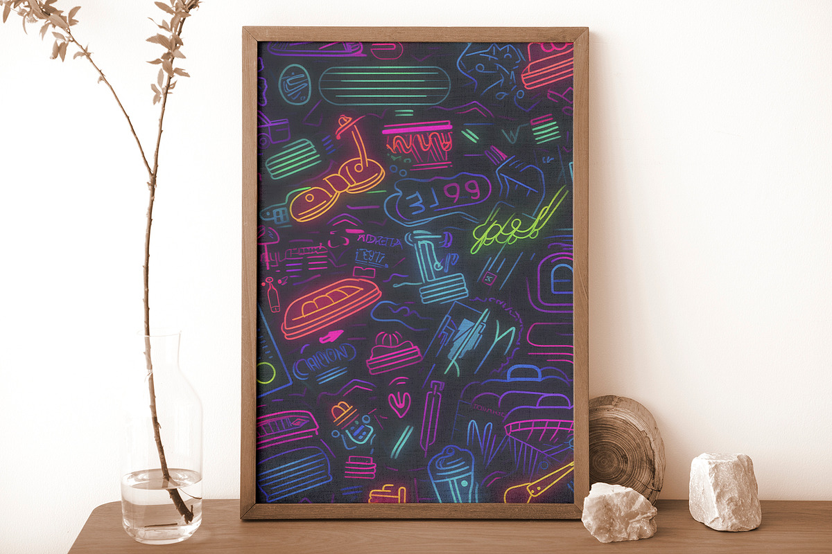 Neonized - Seamless Neon Patterns, a Pattern Graphic by Pixel Perfect Patterns (Photo 2 of 12)