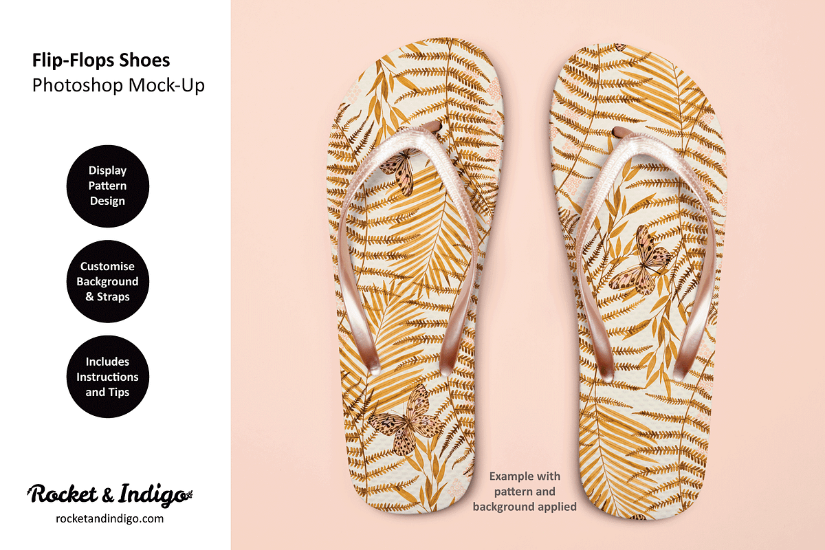 Flip-Flop Shoes Photoshop Mock-Up, a Product Mockup by Rocket & Indigo (Photo 2 of 4)