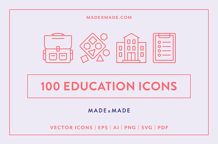 Education Line Icons, an Outline Icon by Made by Made