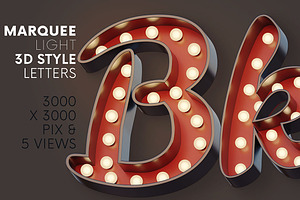 Marquee Light Bulbs - 3D Lettering