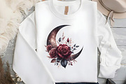 Watercolor Boho Moon Floral Clipart, an Illustration by DreamCafeArt (Thumbnail 5 of 5)