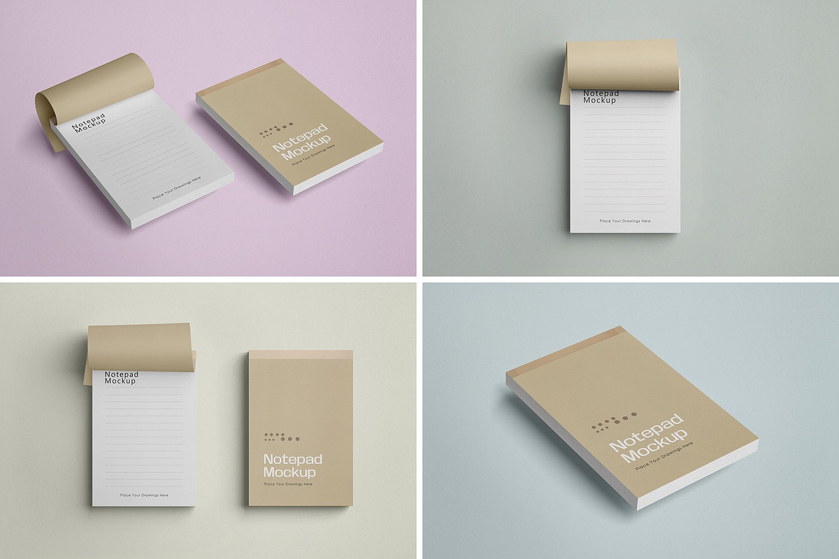 Notepad Mockup Set, Sketchbook, a Books & Magazine Mockup by Tahtagraphic (Photo 4 of 7)