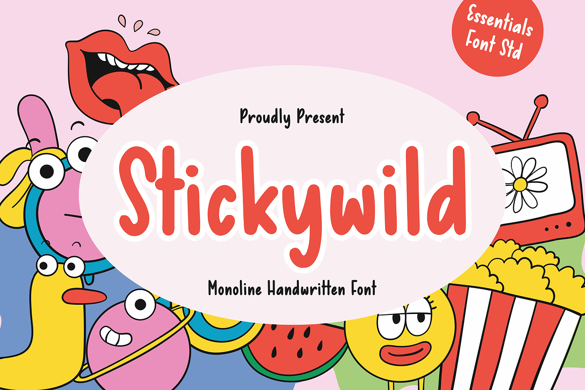Stickywild, a Handwritten Font by Essentials Studio (Photo 1 of 8)