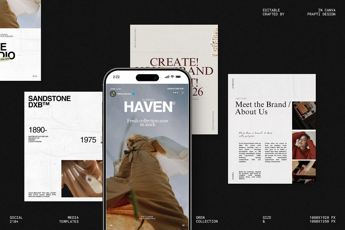 OREN | Social Media Kit Bundle, a Social Media Template by Prapti Design (Photo 1 of 10)