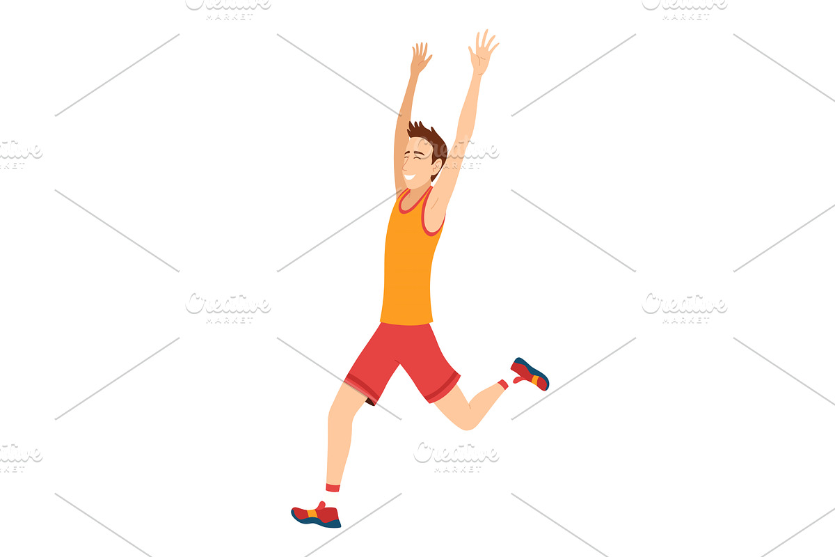 Marathon race. Man running to finish, a Sport Illustration by the8monkey