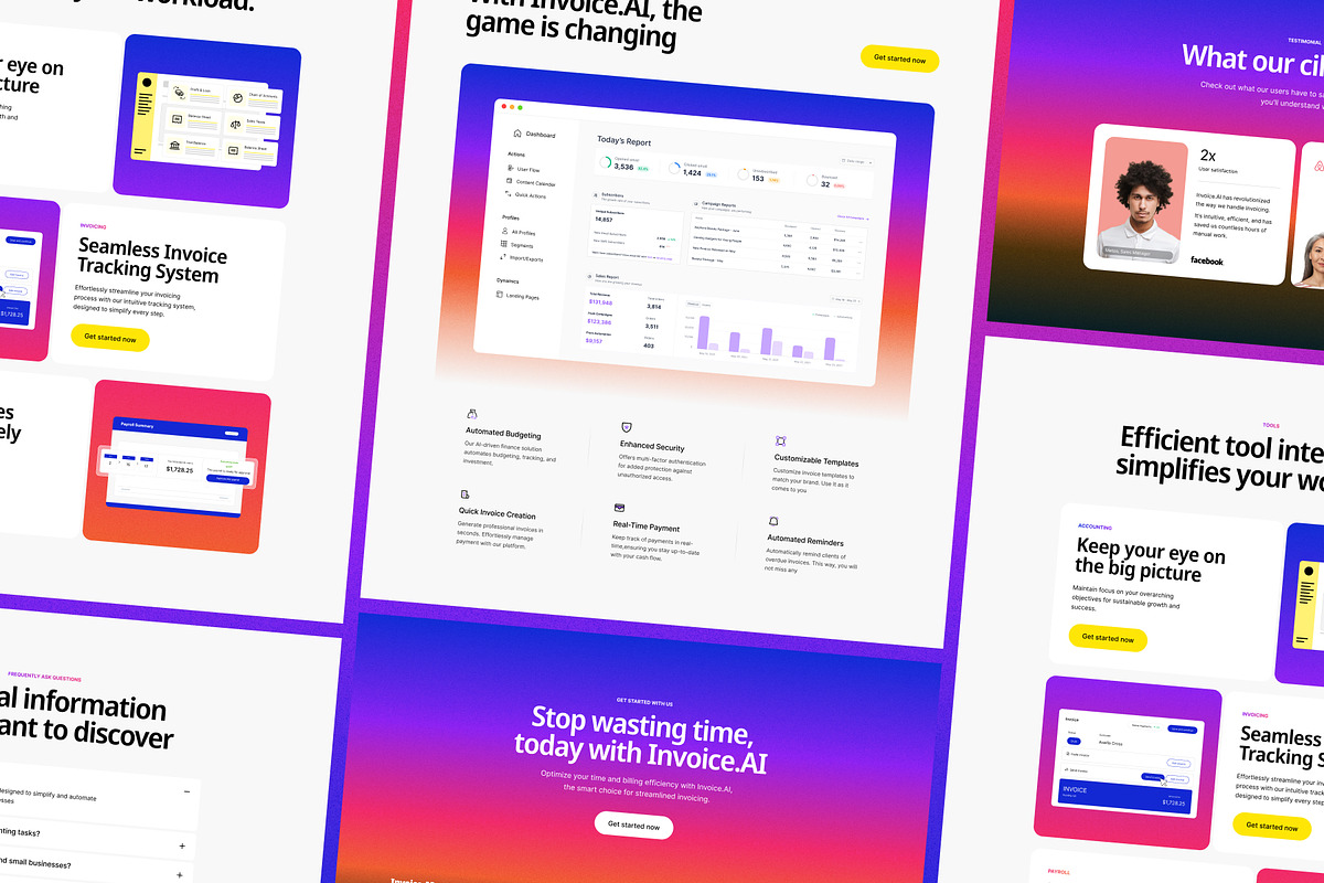 Invoice.AI - Financial Landing Page, an UI Kit Template by Base Design Studio (Photo 5 of 6)