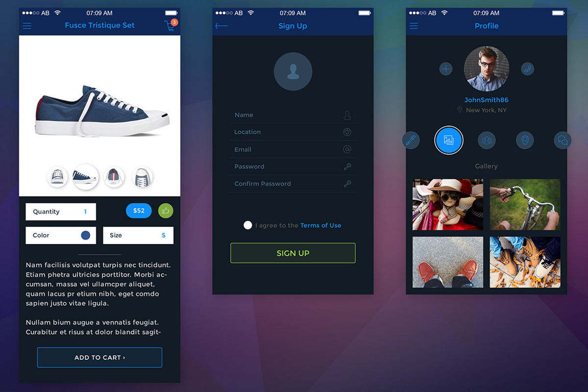 iOS Shopping UI Kit, an UI Kit Template by Cosmic Motive (Photo 3 of 5)