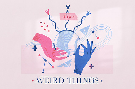 Weird Things - Clipart Collection, a Decorative Illustration by Leila Divine