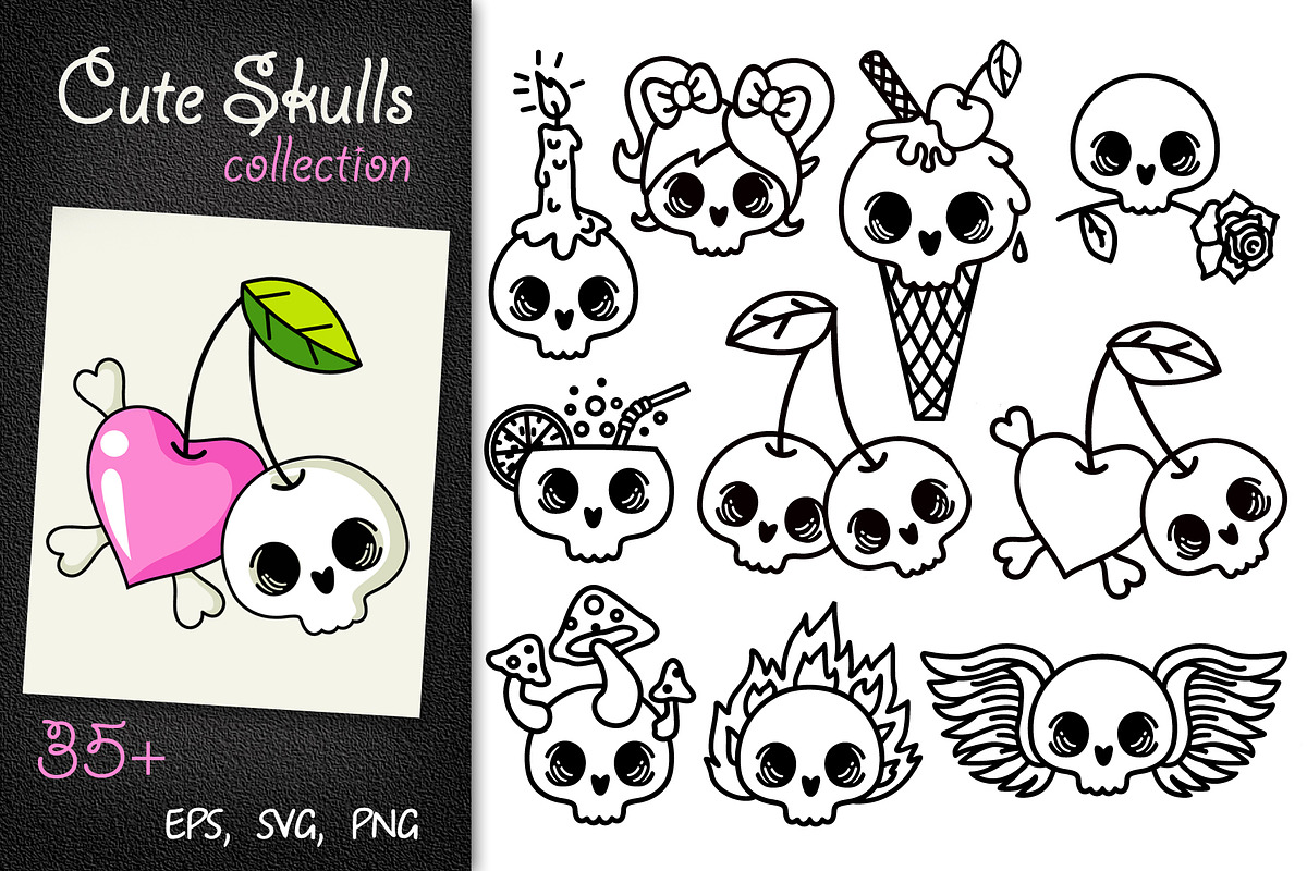 Cute Skulls collection, an Object Graphic by Live line (Photo 1 of 5)