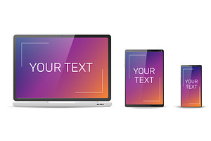 Realistic laptop, tablet and cell, a Technology Illustration by Vectorbuum