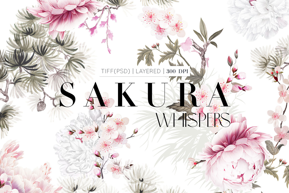 Sakura Whispers, Elegant Luxury!, a Pattern Graphic by TSTUDIO (Photo 1 of 12)