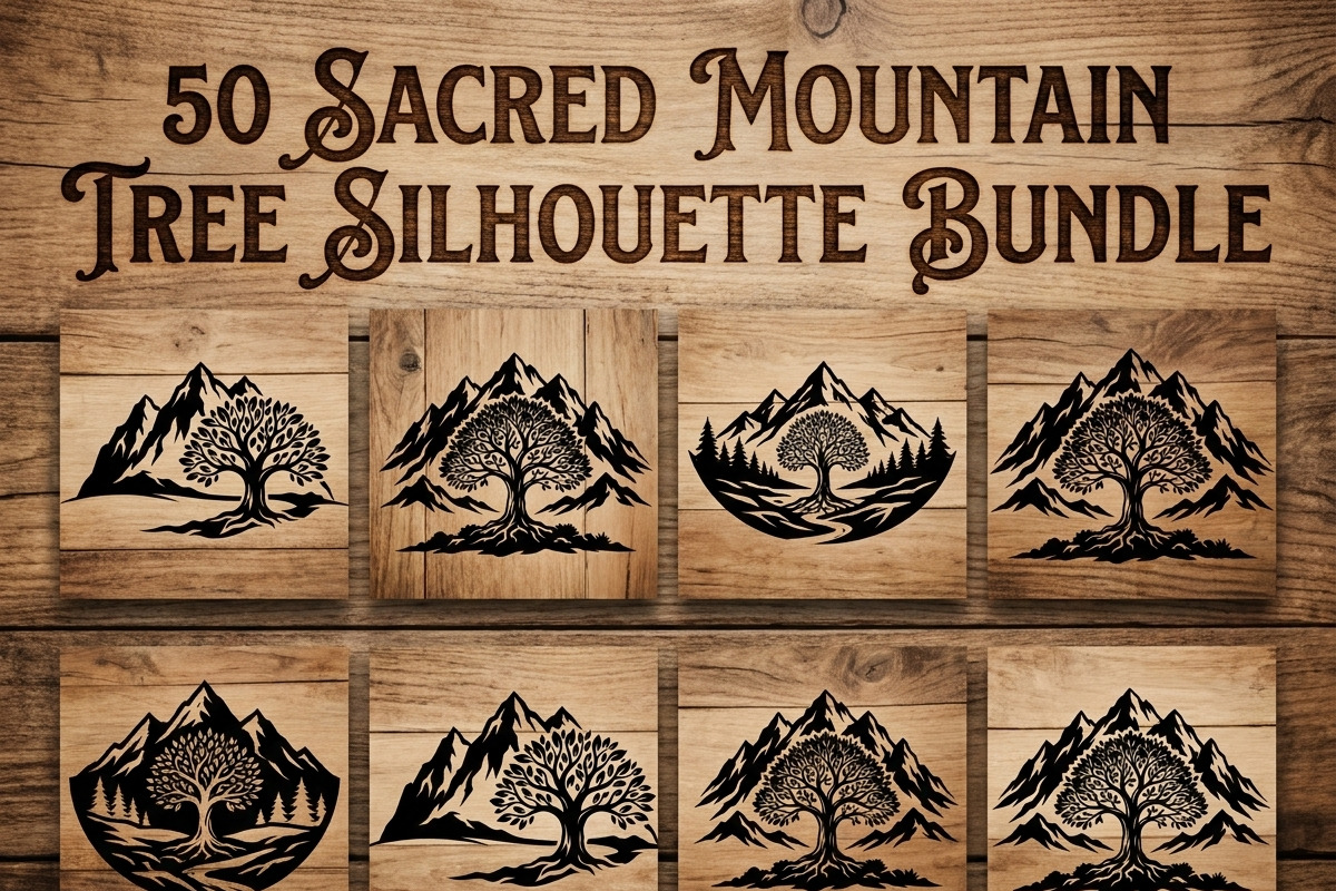 50 Sacred Mountain Tree Silhouette, an Empty State Illustration by Amazin_art (Photo 2 of 37)