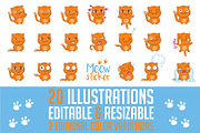 Funny Cat Stickers & prints, an Animal Illustration by VioSilent (Thumbnail 1 of 5)