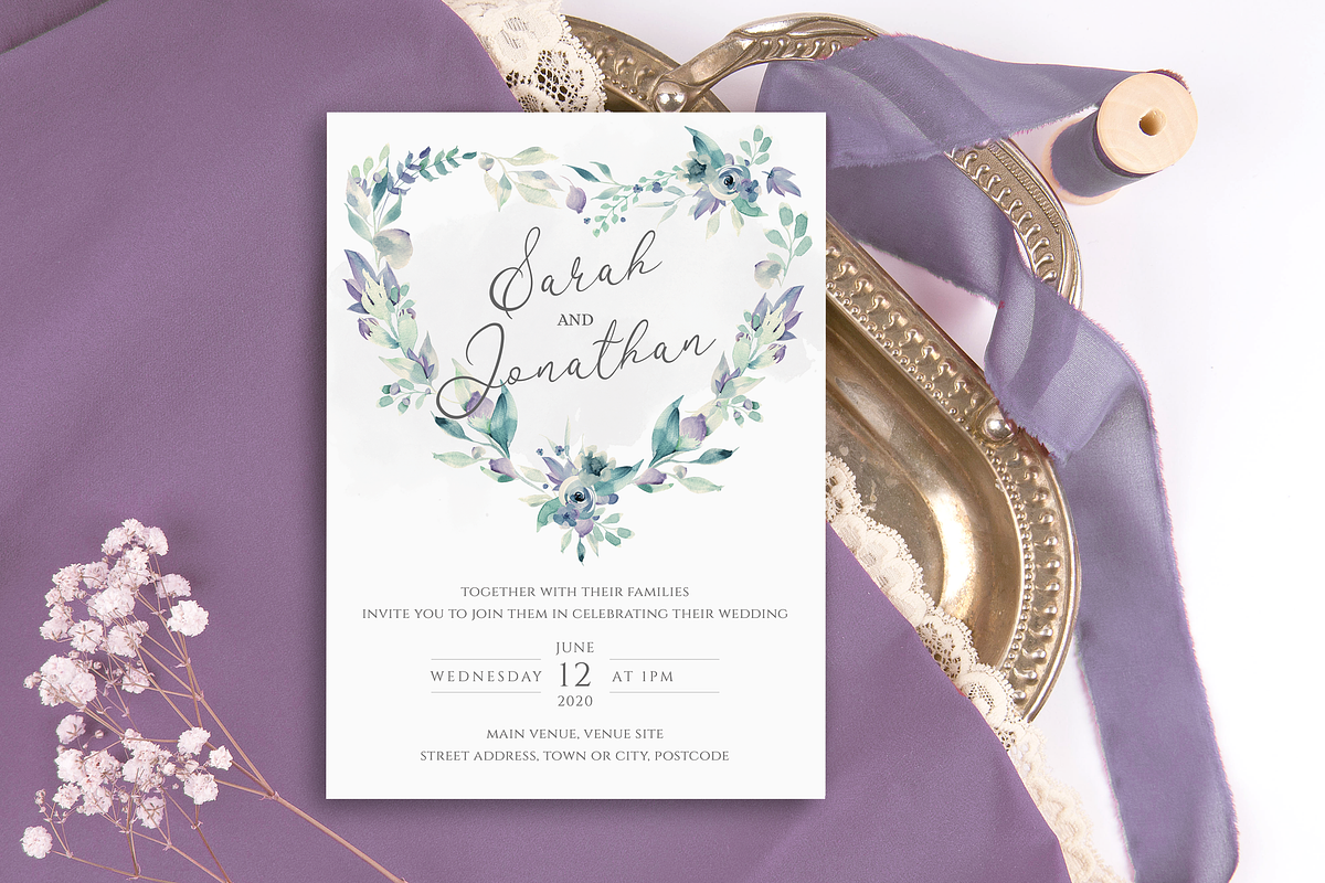 Mountain Summer 6 Piece Wedding Set, an Invitation Template by R Whitehurst Design (Photo 5 of 6)