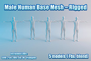 Male Human Base Mesh – Rigged, a Characters & Person 3D Model by Casa Mandarina (Thumbnail 1 of 8)
