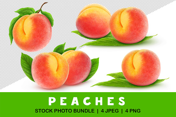 Fresh peaches with leaves preview 7