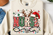 Christmas Nurse Sublimation PNG, a Seasonal Illustration by Canvas Craft (Thumbnail 2 of 6)
