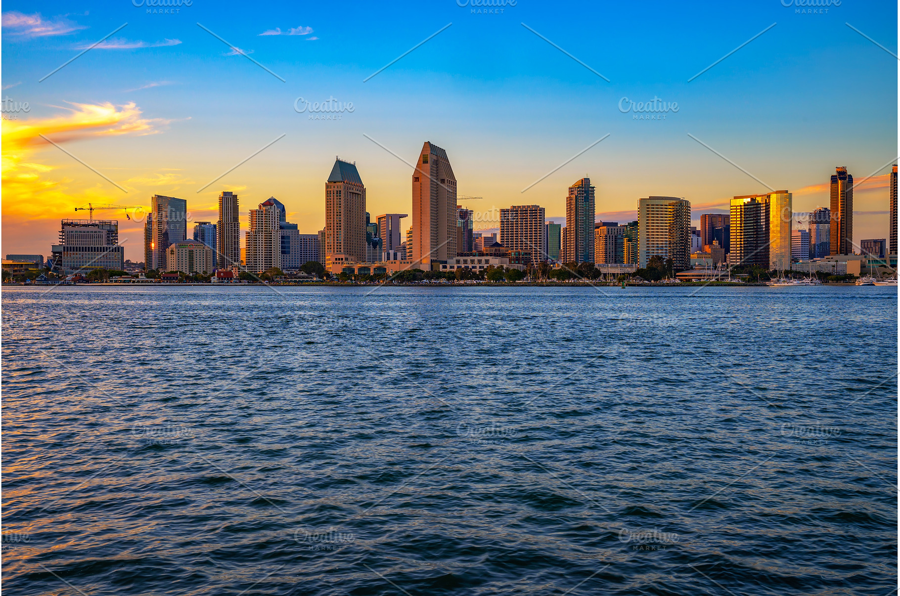 Sunset skyline of San Diego downtown, an Architecture Photo by Nick Fox