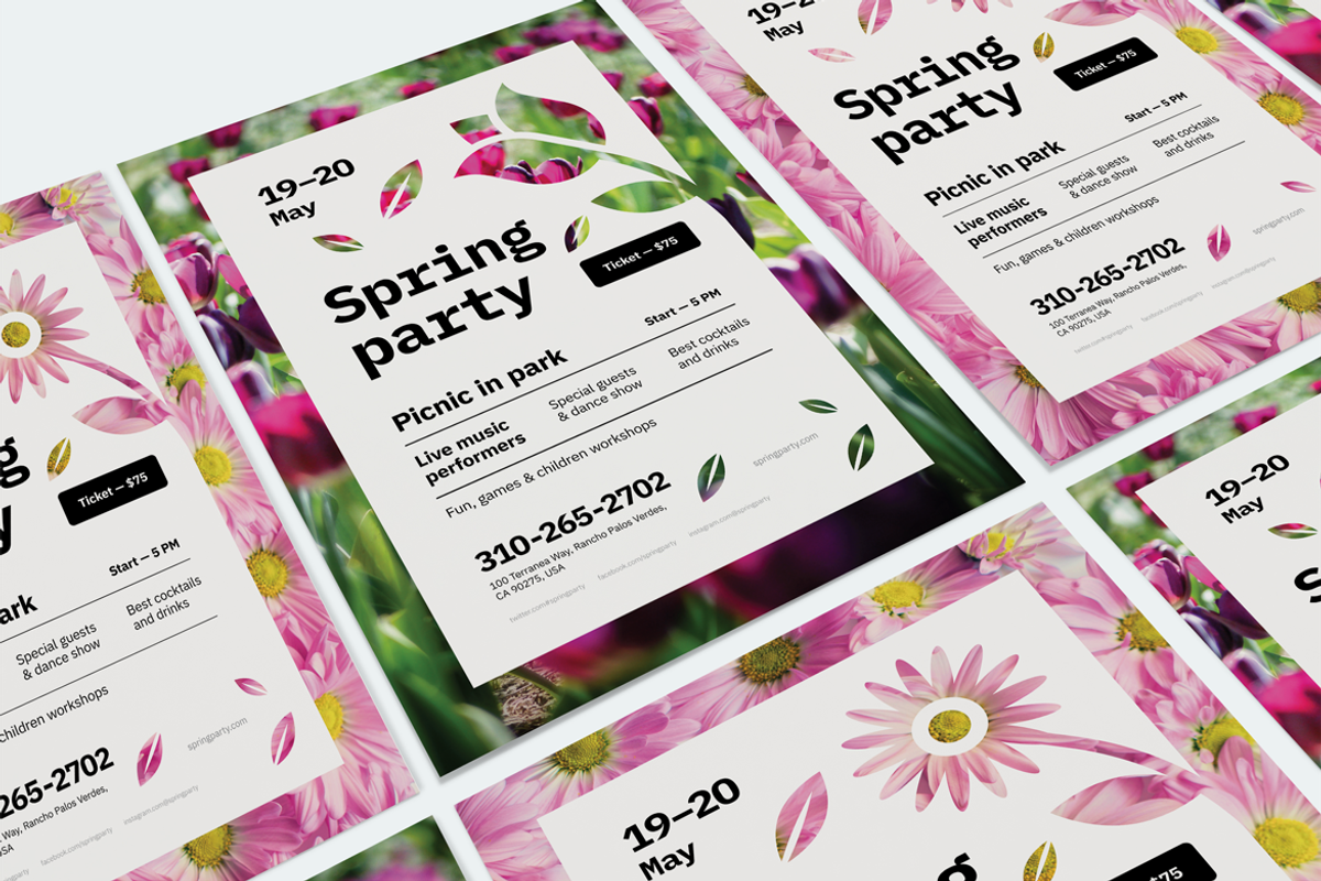 Spring Event Poster Template, a Flyer Template by EDT.Graphics