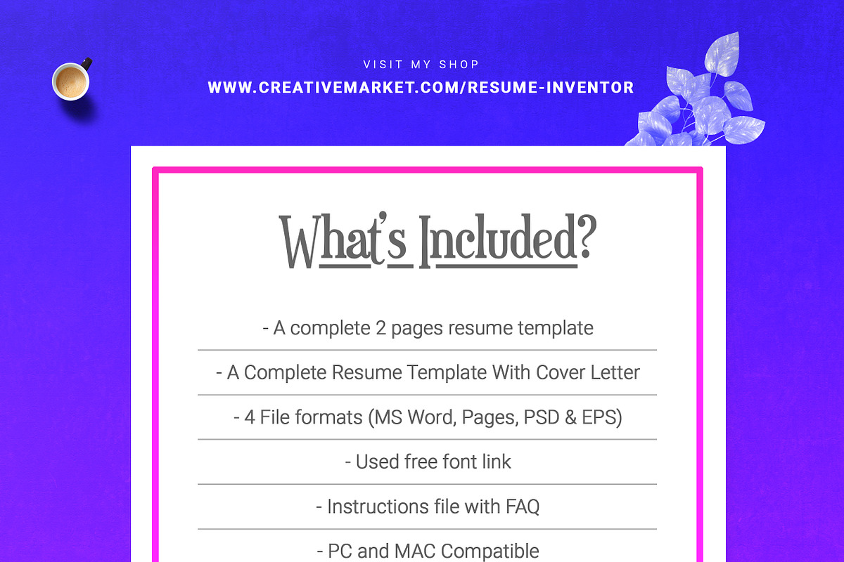 Clean & Simple Resume Template Word, a Resume Template by ResumeInventor