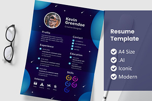 Outer Space Resume Template, a Resume Template by rivatxfz