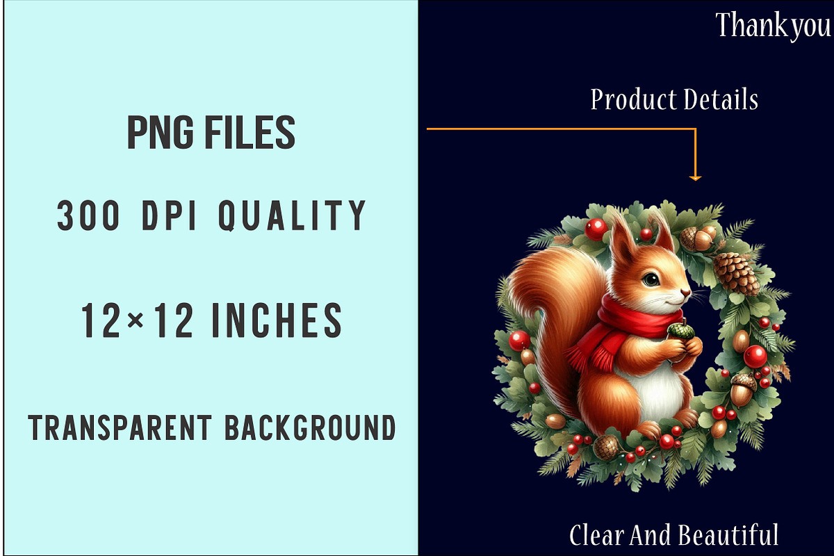 Watercolor Christmas Animals Clipart, an Illustration by SinaCreation (Photo 6 of 7)