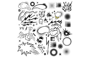 Comic Book Graphic Elements Set, an Object Illustration by Nenahliadava Design
