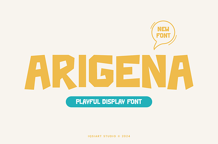 Arigena - Playful Font, a Sans Serif Font by Iqsiart Studio