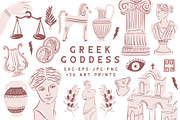 Ancient Greek Illustrations in Pink, an Illustration by Putnam Road Art (Thumbnail 1 of 3)