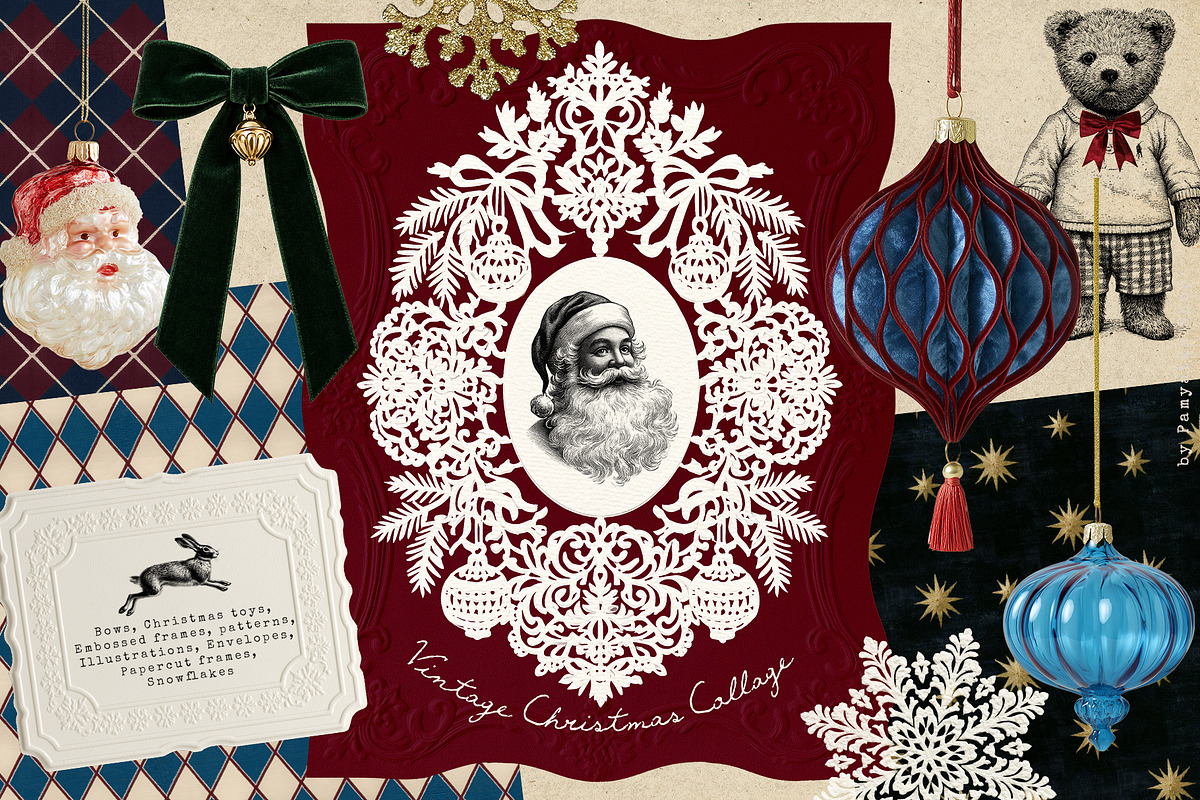 Christmas Collage & illustrations, an Object Graphic by Pamyatka Shop (Photo 1 of 15)