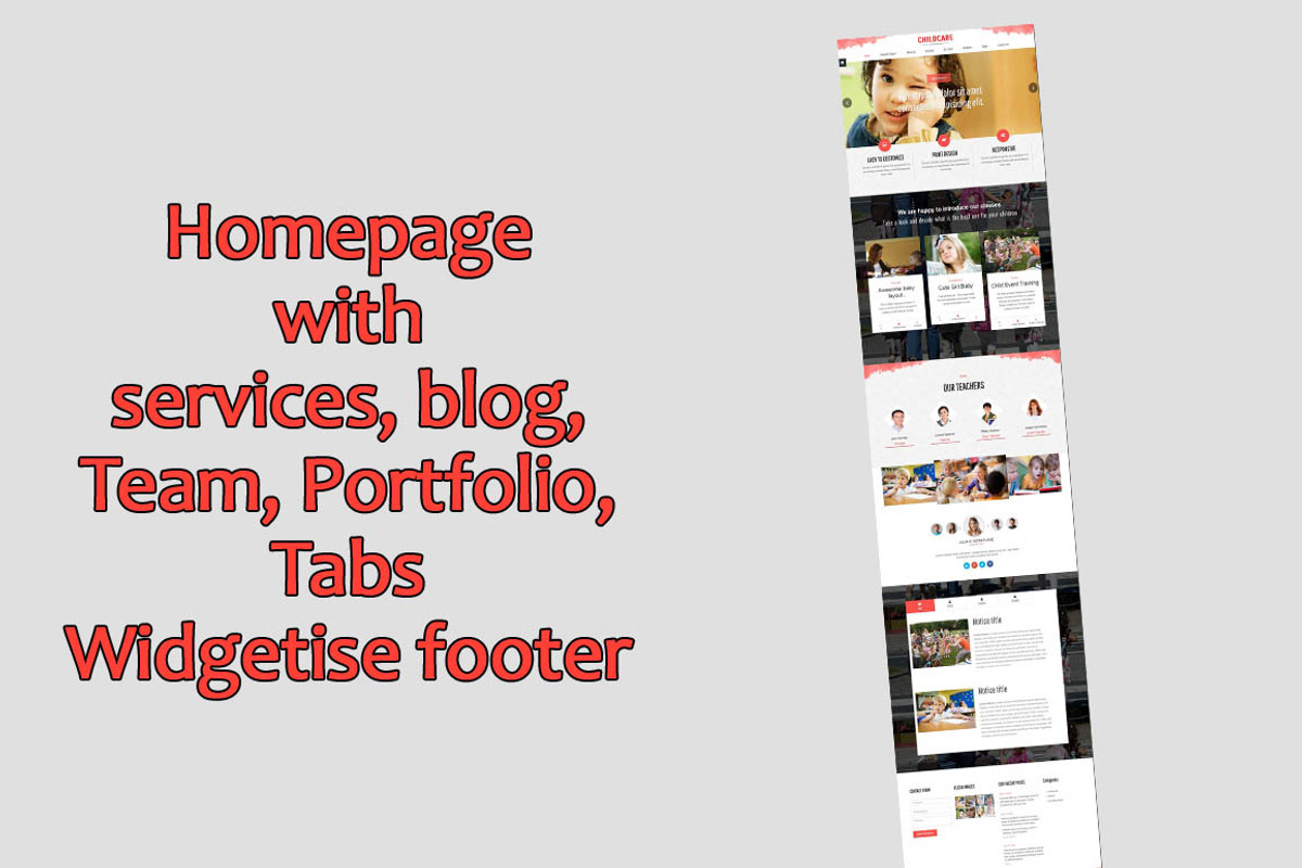 Childcare WordPress theme, a WordPress Template by ASIATHEMES (Photo 7 of 8)