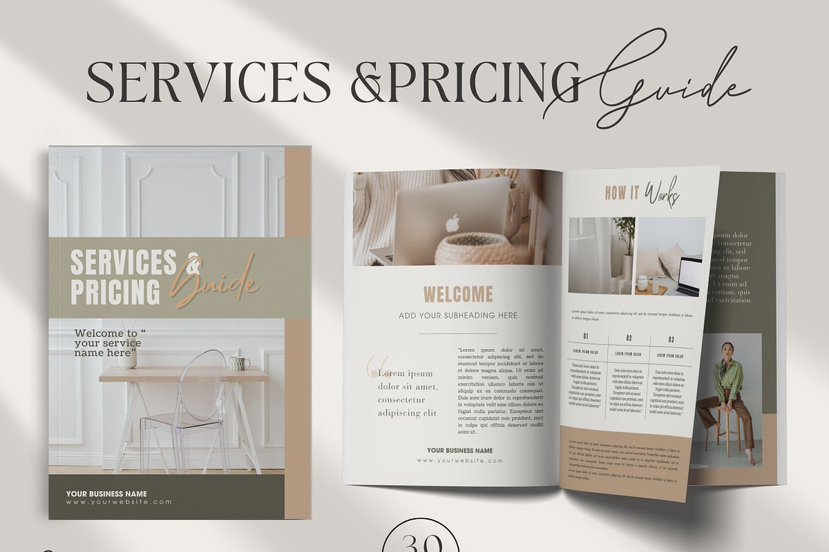 Services & Pricing Guide Template, a Brochure Template by design4social (Photo 1 of 10)