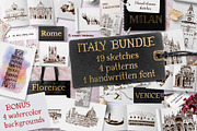 Italian sketches bundle, a Decorative Illustration by Everilda (Thumbnail 1 of 8)