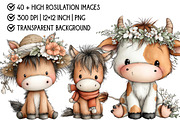 Whimsical Farm Animals Clipart, an Illustration by Pixels.Craft (Thumbnail 4 of 6)