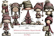 Whimsical Christmas Clipart Bundle, an Illustration by DreamCafeArt (Thumbnail 1 of 8)