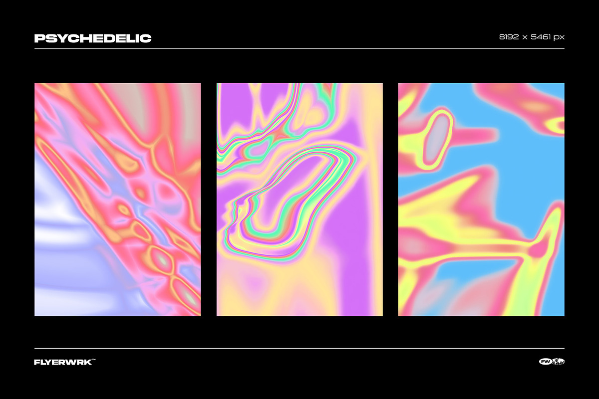 Trippy - 32 Psychedelic Backgrounds, a Texture Graphic by FLYERWRK (Photo 5 of 16)