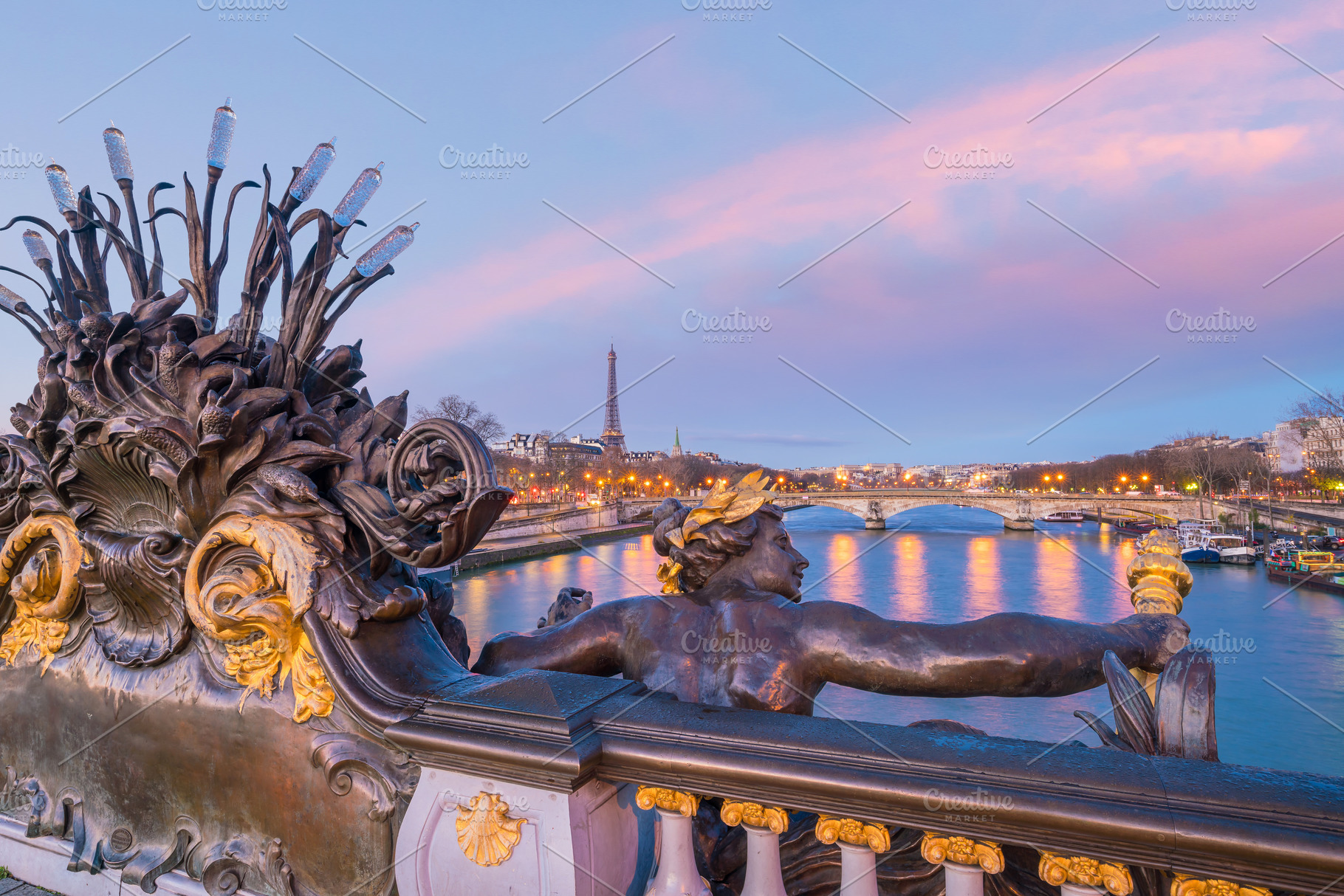 The Alexander III Bridge across Seine river in Paris, France, an Architecture Photo by f11photo