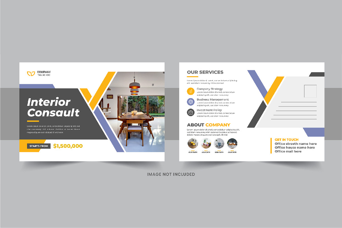 Interior design eddm postcard bundle, a Card Template by Pavel_design (Photo 10 of 11)