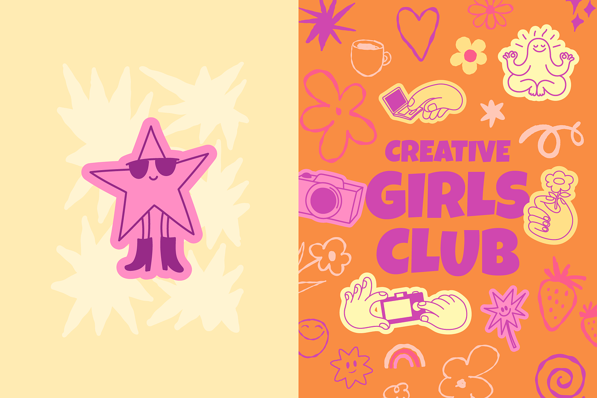 Creator Girls Club, vector doodles, an Object Graphic by venimo (Photo 8 of 11)